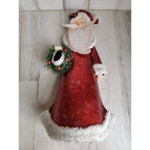 pier 1 ? Metal rustic Santa Claus wreath Xmas home decor figure unique
